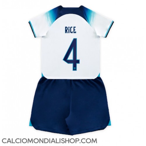 Maglie da calcio Inghilterra Declan Rice #4 Prima Maglia Bambino Mondiali 2022 Manica Corta (+ Pantaloni corti)